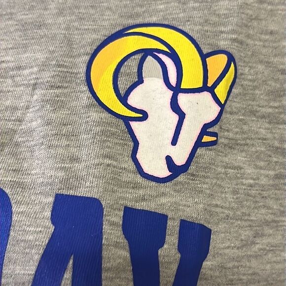 NFL LA Rams Sunday Football Women’s Short Sleeve Heather Gray T-Shirt- Large - Picture 9 of 16